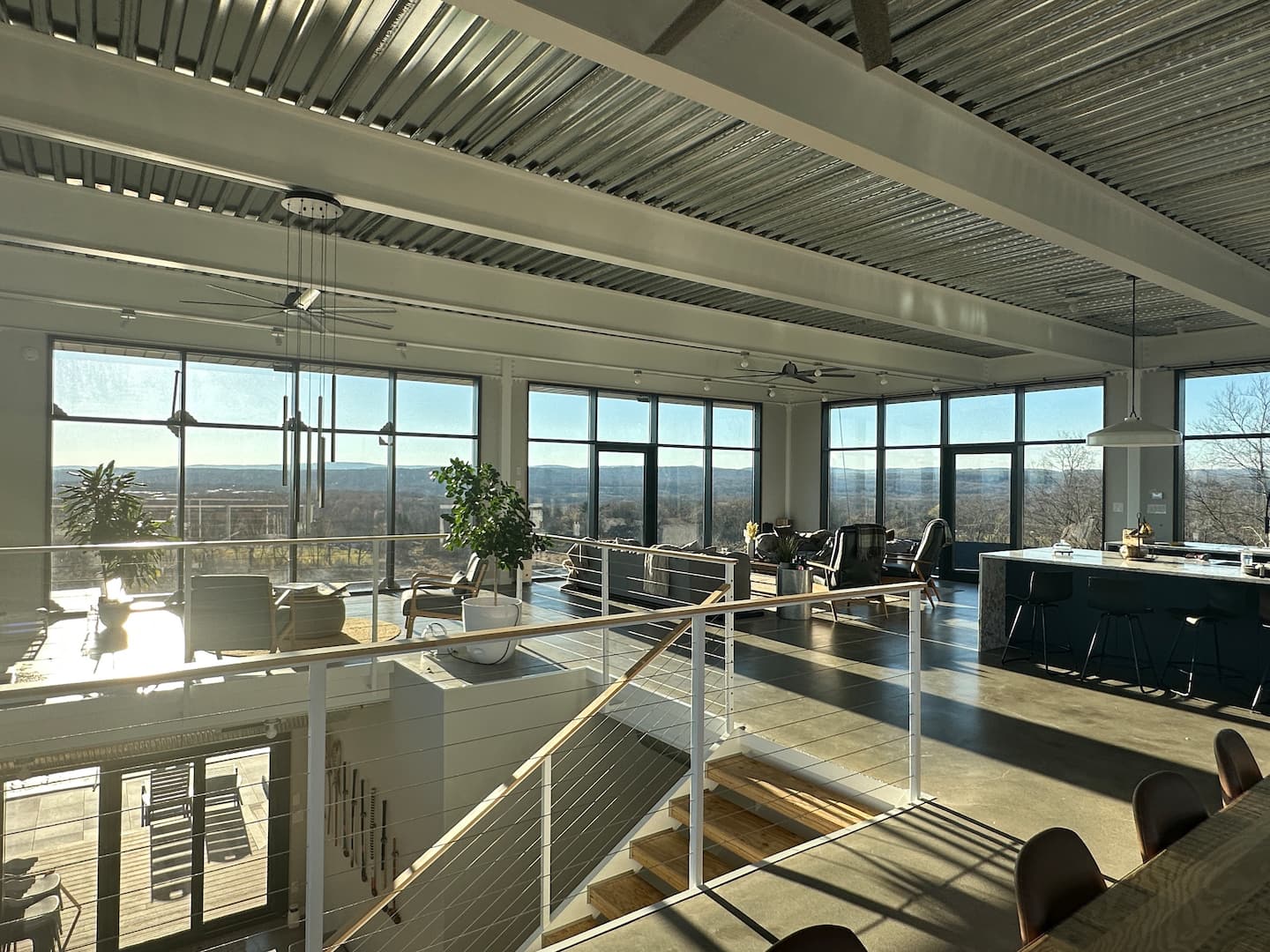 Open living floor with mountain views